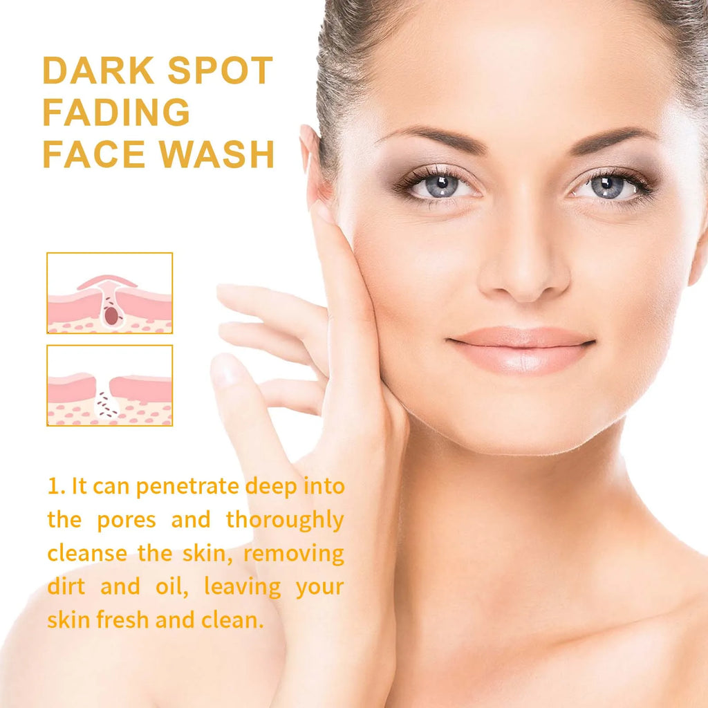 Turmeric Brightening Cleanser Deep Cleansing Makeup Remover Refreshing Non-Tightening Facial Wash Natural Skincare Formula Qme