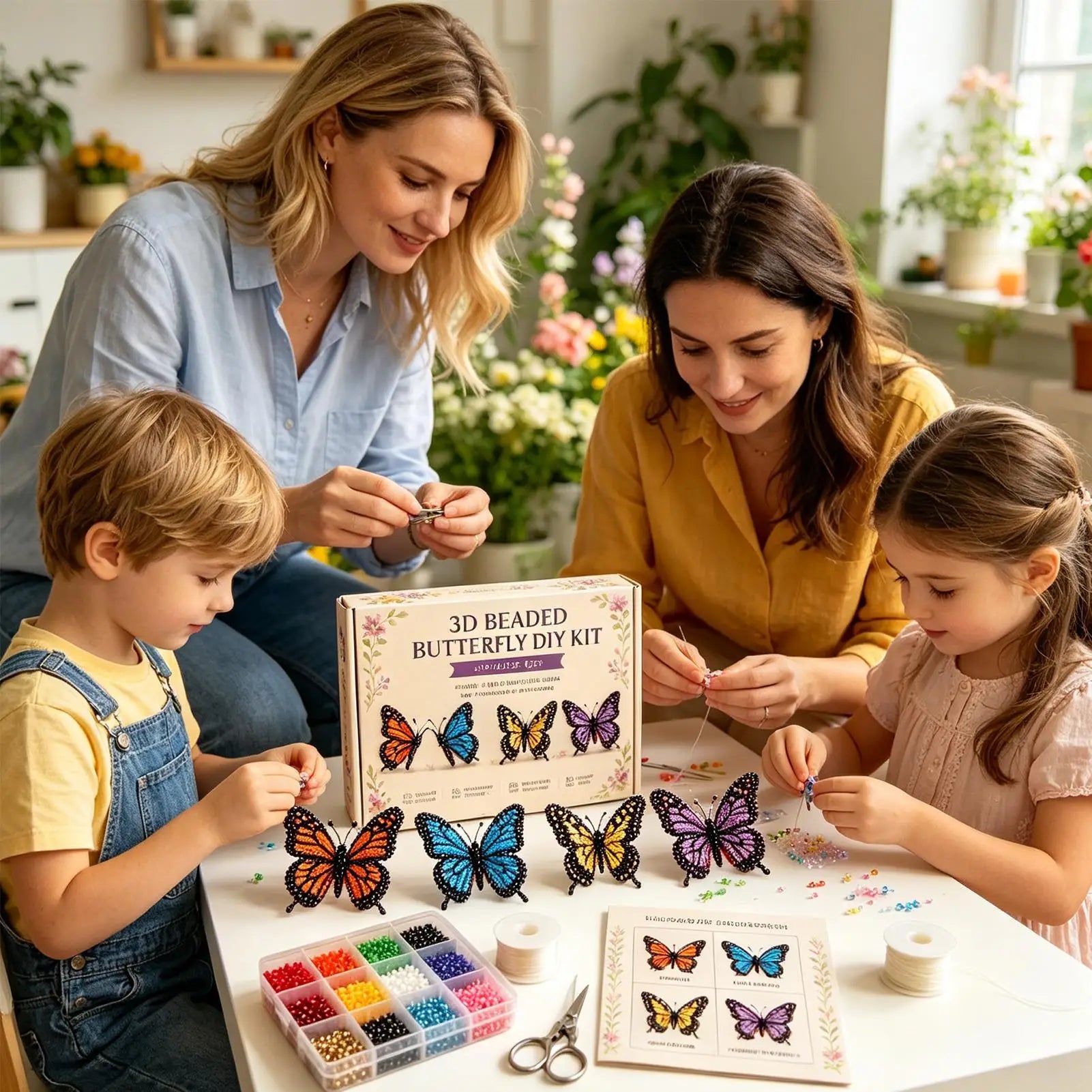 DIY Animal Beading Kits 4 Pieces 3D Funny Cute With Instructions Beaded Animals Art Kit For Craft Enthusiasts Family Friends Qme