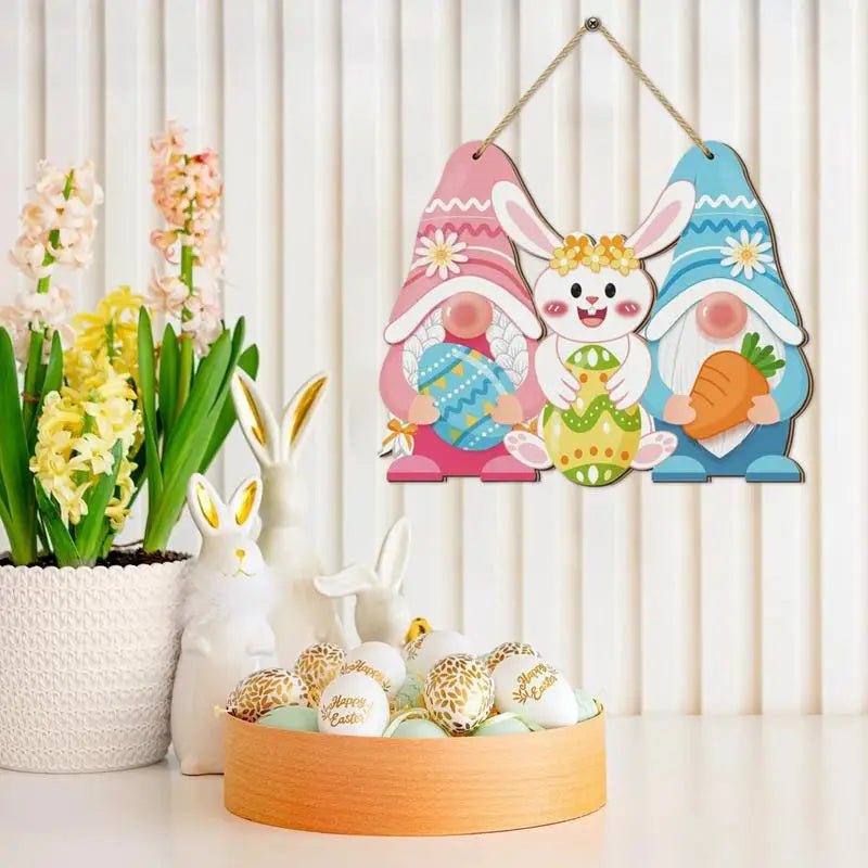 Easter Welcome Sign Front Door Decorations Bunny Seasonal Home Spring Qme