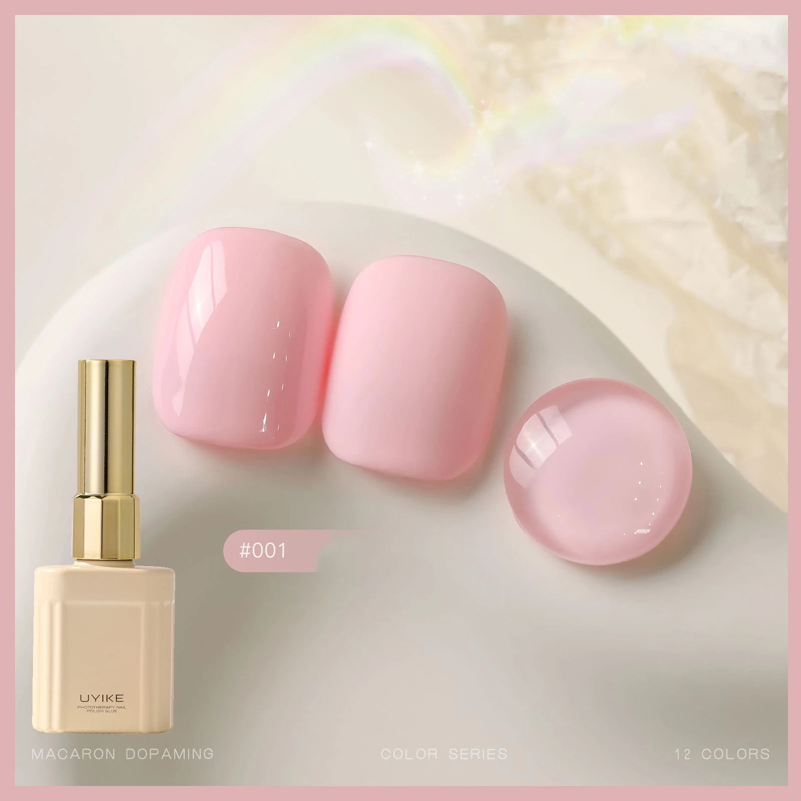12 Colors Candy Macaron Gel Nail Polish Set, High Saturation Pastel Jelly Gel Polish, Soak Off UV LED Nail Art Manicure Set 15ml Qme 01