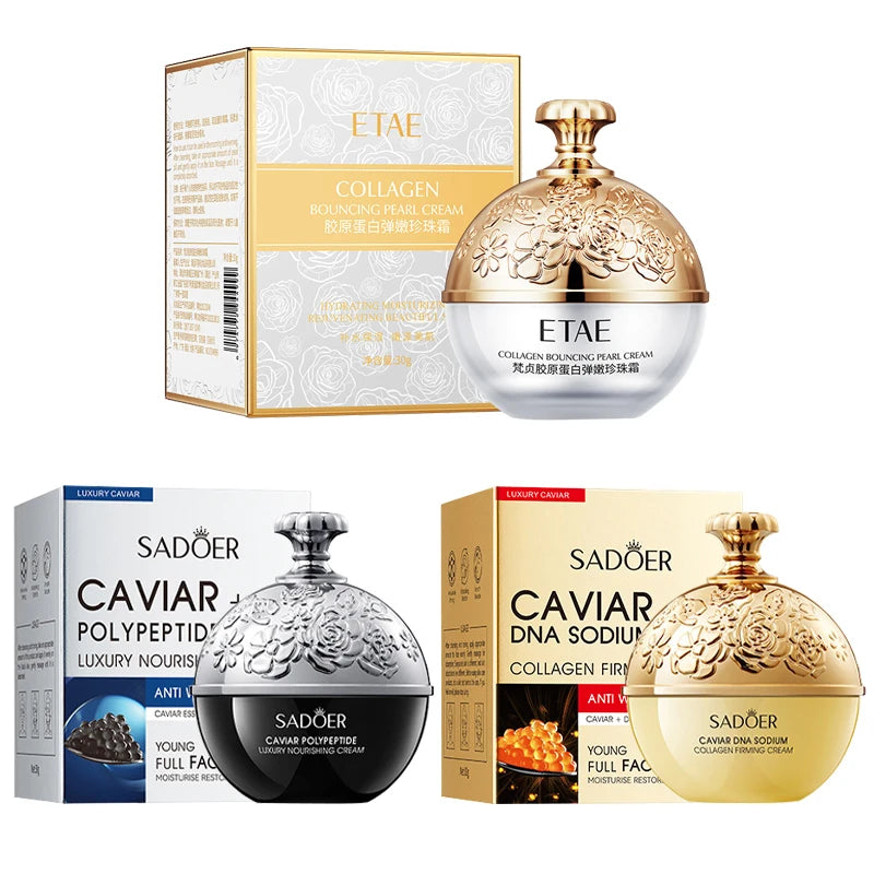 Face Cream Collagen Pearl Firming Lift Fade Fine Lines Caviar Qme
