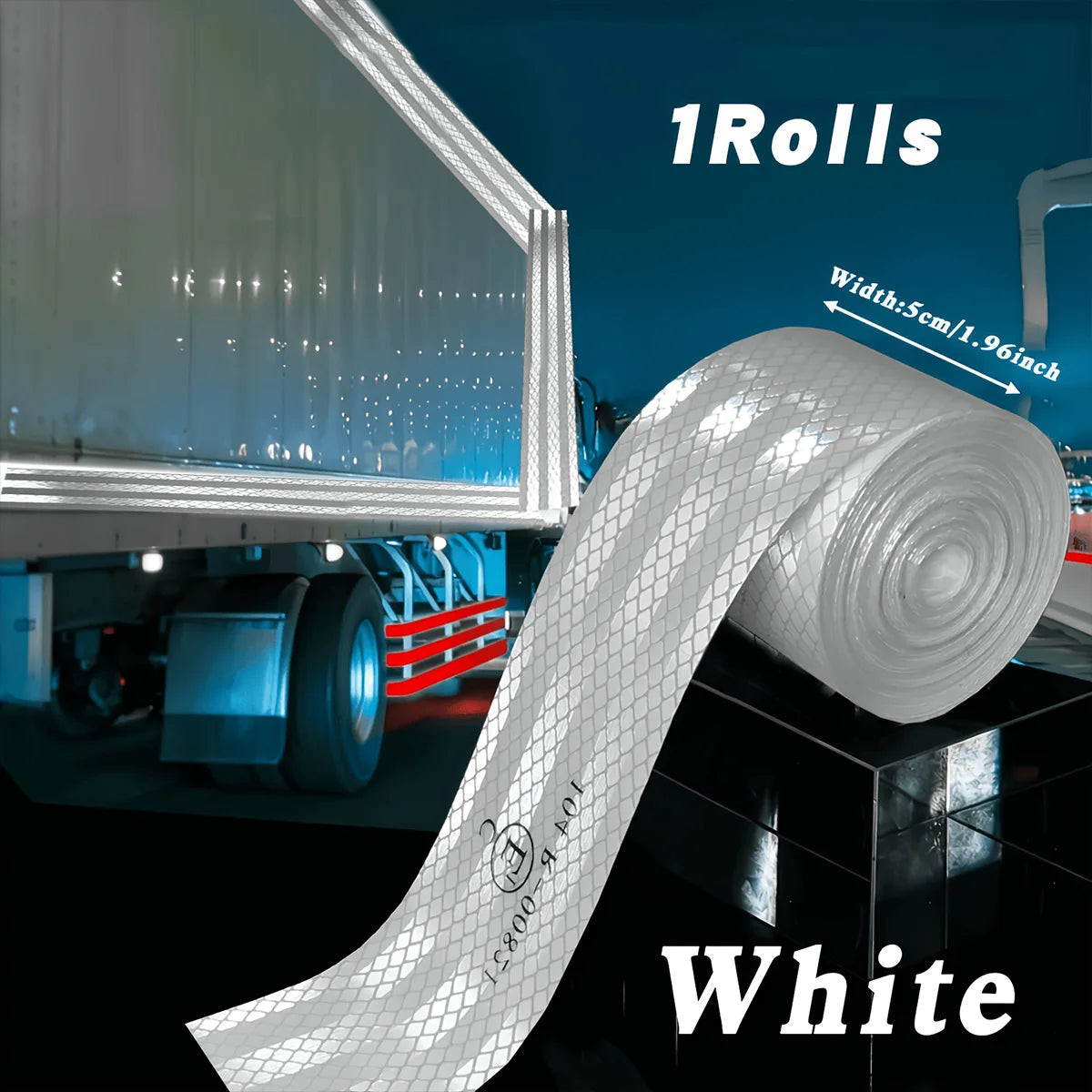 High Intensity Reflective Adhesive Tape 5cm*5m Diamond Grade Red White Yellow Waterproof Car Stickers Reflectors Strip For Truck Qme White 5M 5cm