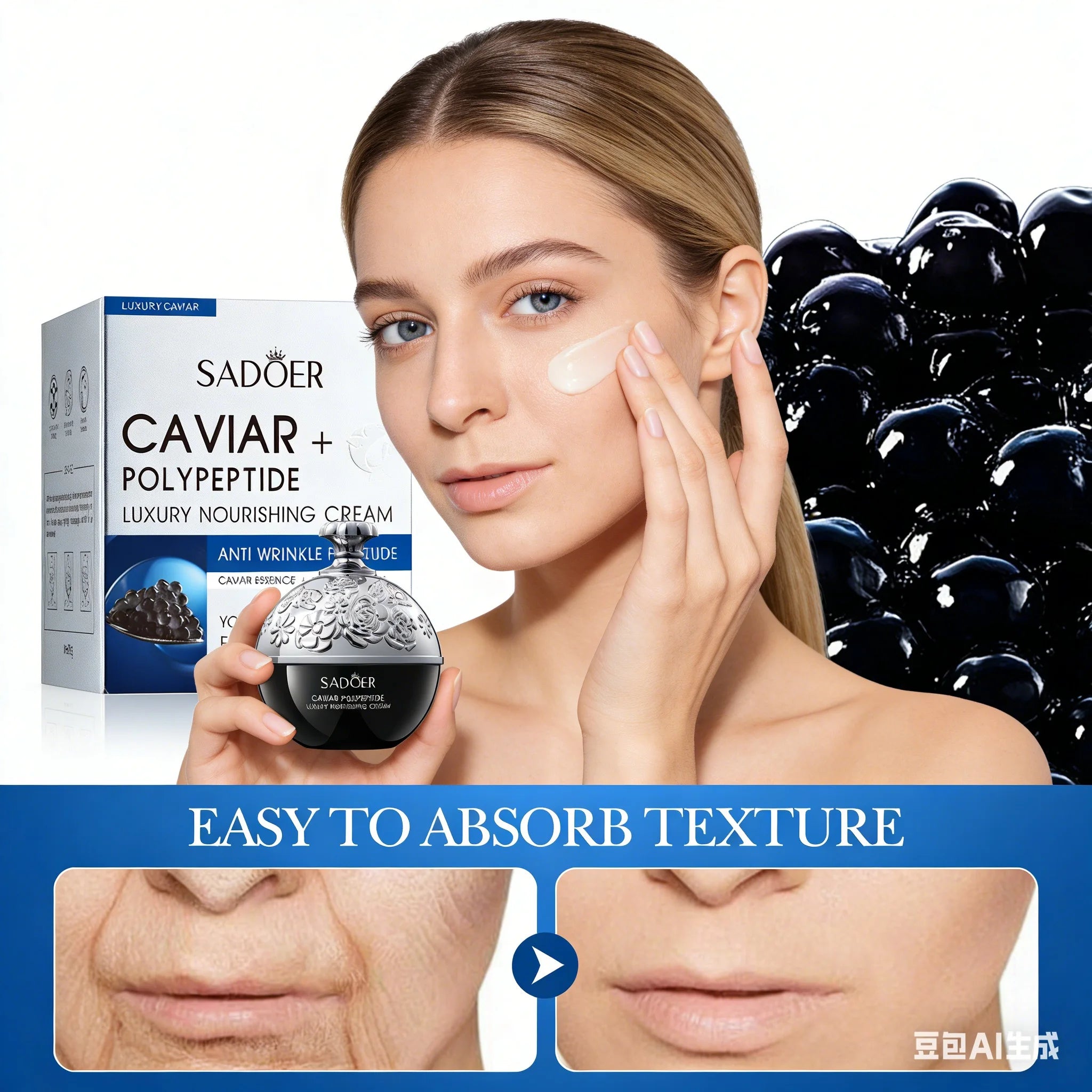 Faded Wrinkle Face Cream Collagen Pearl Firming Lift Fade Fine Lines Caviar Moisturizing Smooth Brighten Korean Skincare Product Qme
