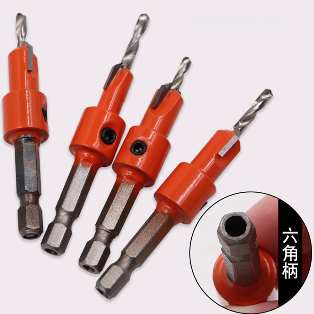 1 4 Woodworking Hex Shank Drills Bit Countersink Router Wood Drilling Qme