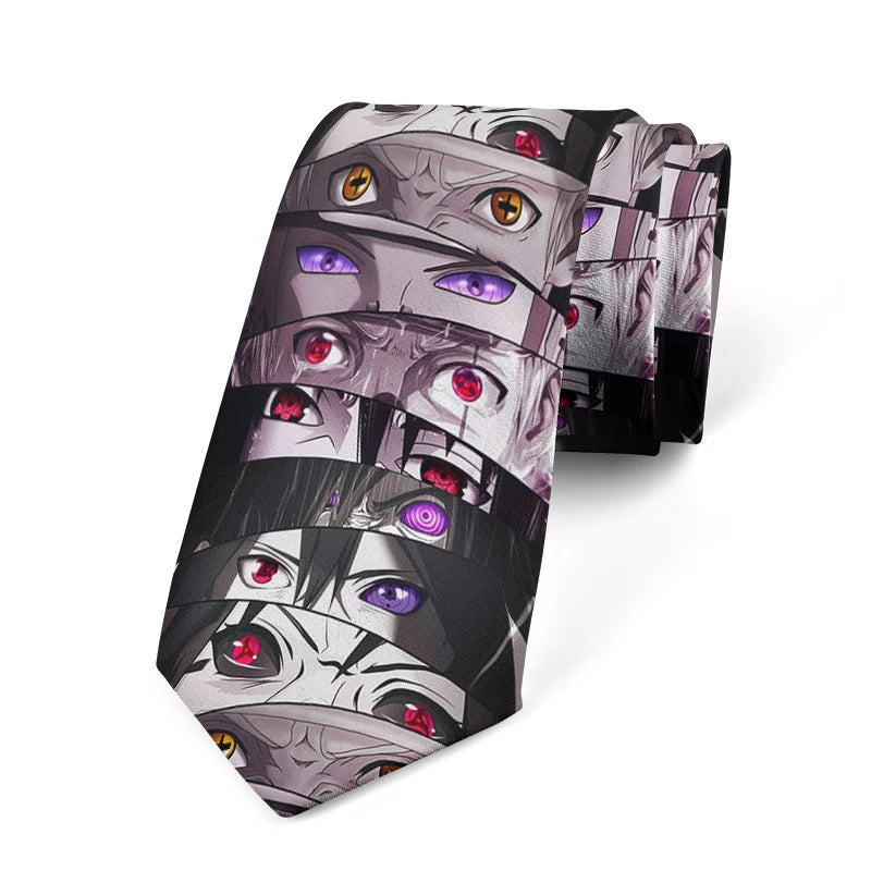 Japanese Cartoon Printing Men's Women's Ties Unique Eye Designcasual Qme style2