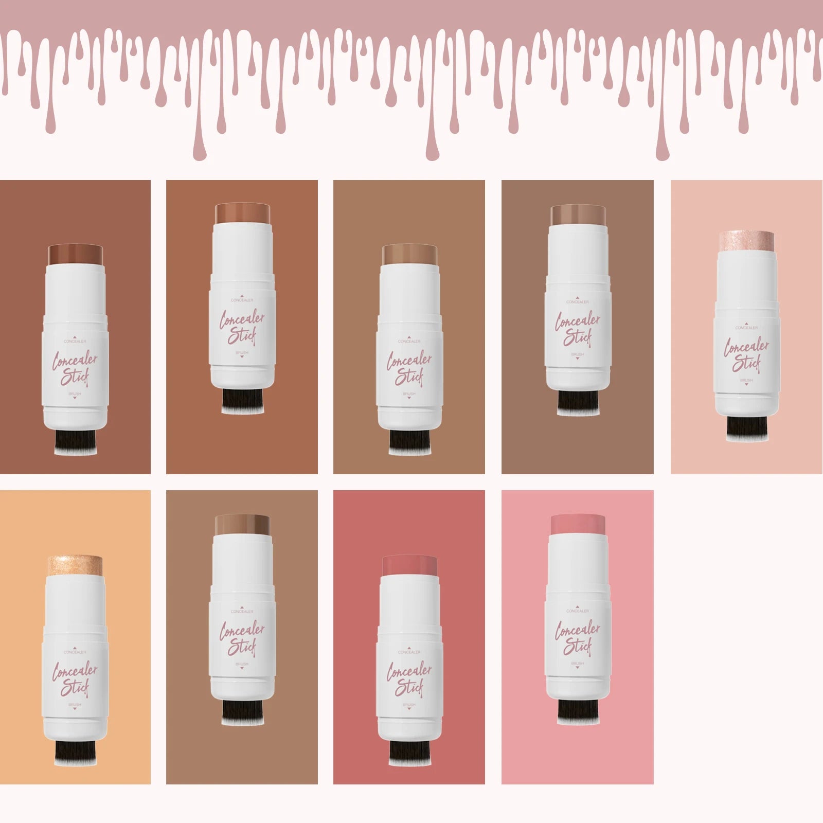 Double Head Highlighter Stick Natural Waterproof Silky Smooth Stereoscopic Nose Shadow Concealer Makeup Qme