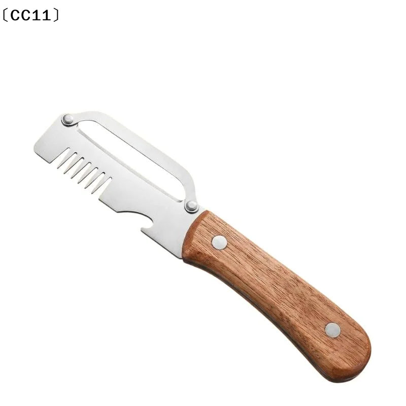 3-in-1 Serrated Peeling Knife Premium Vegetable Peeler Handle Bottle Qme