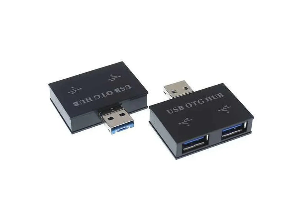 Portable Mini Computer, U Disk Mouse, Mobile Phone High Speed USB2.0 and 3.0 Male Ports USB Hub Charger Distributor Qme black