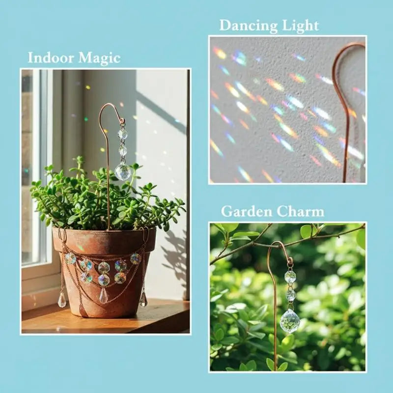 Garden Lawn Decoration Sun Catcher Crystal Ball Flower POTS Pile Qme