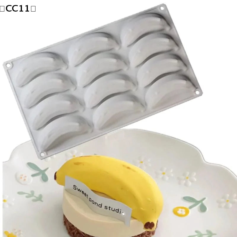 12 Cells Banana Design Food Grade Silicone Cake Molds Fruit Mousse Qme Default Title