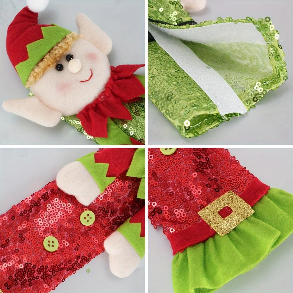 1 pair of Christmas-themed home elf style refrigerator door handles Qme