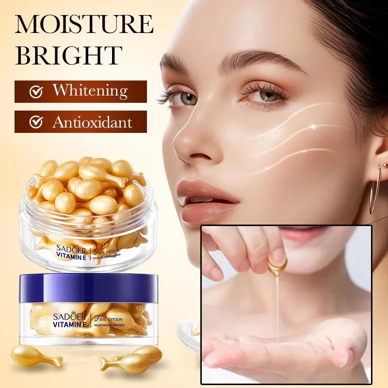 30pcs Capsules Vitamin E Face Essence Lifting Firming Whitening Shrink Pores Faded Wrinkle Aging Freckle Repair Skin Care Serum Qme