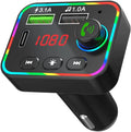 Bluetooth FM Transmitter for Car, Bluetooth 5.0 Car Mp3 Player with Led Display,7 Color Backlit Dual USB Car Radio Adapter Qme Default Title
