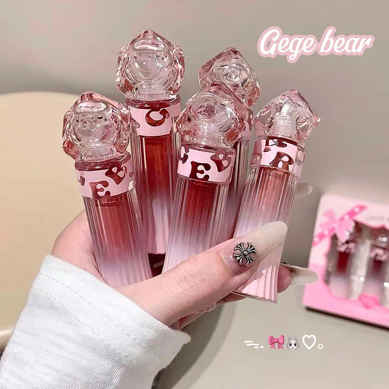 Gege Bear Water Light Lip Llaze Mirror Lipstick Gloss Hydrating Qme