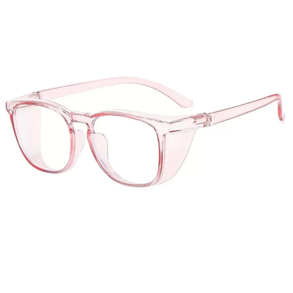 5PCS Fashion Transparent Oversized Anti-Blue Light Glasses Trendy Jelly Color Myopia Windproof Eye Protection Goggles Qme Pink
