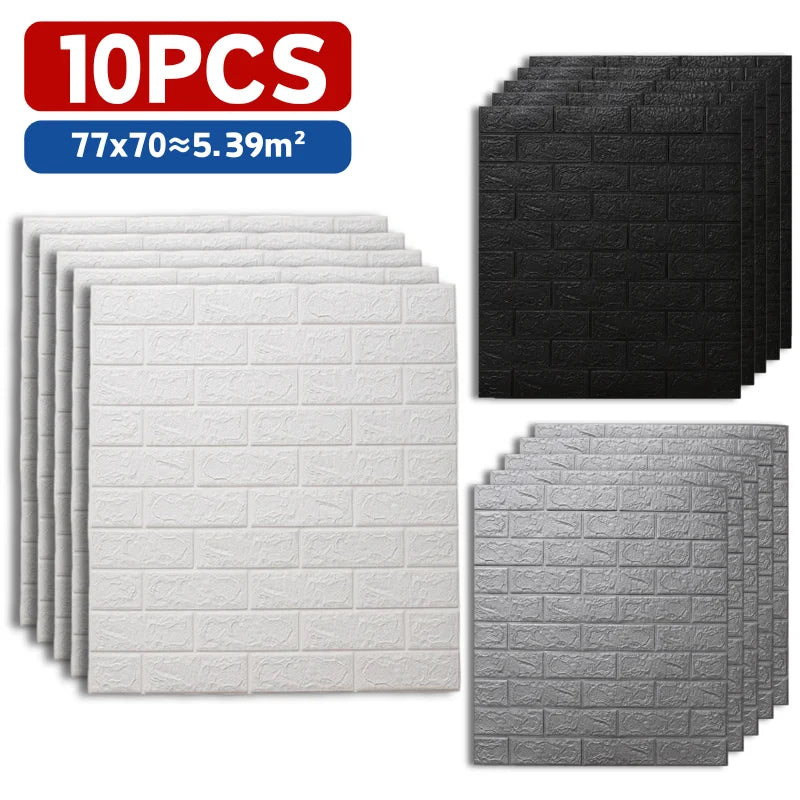 Waterproof Stain Resistant Brick 3D Wallpaper 77cmx70cm Wall Sticker Qme