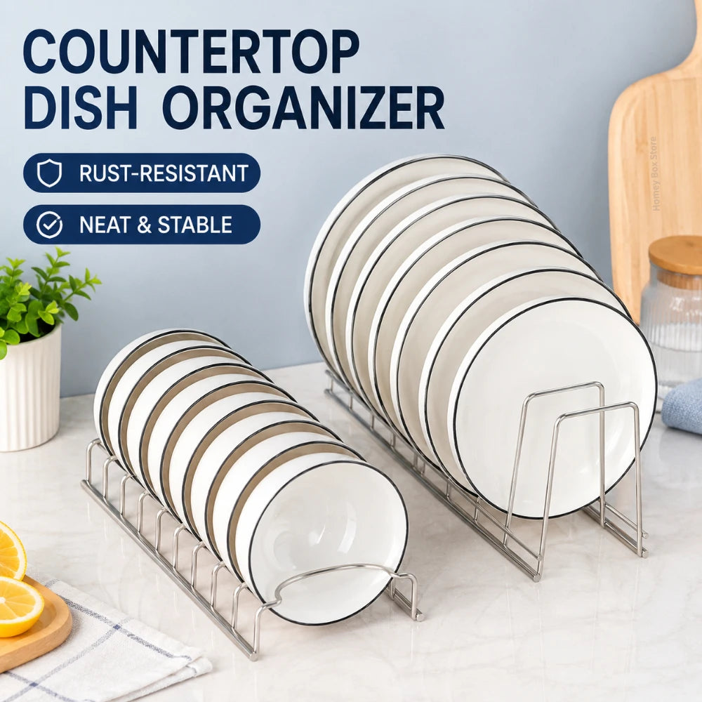 Household Kitchen Stainless Steel Dish Drainer Organizer Multipurpose Silver Storage Rack For Plates Bowls Saving Counter Space Qme