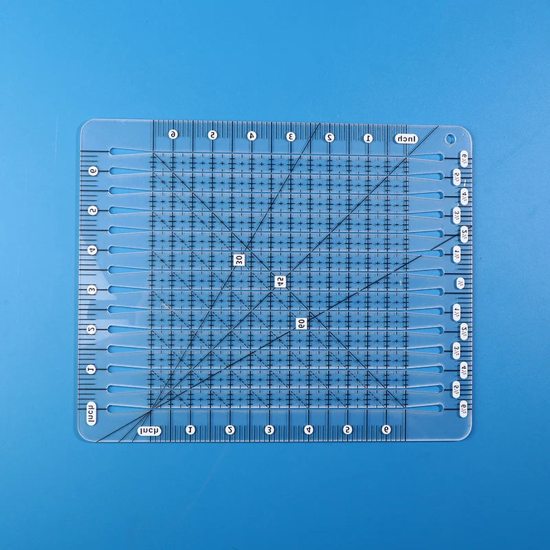 1 Quilt Cutting Ruler Acrylic Transparent Squared Templates Sewing Qme