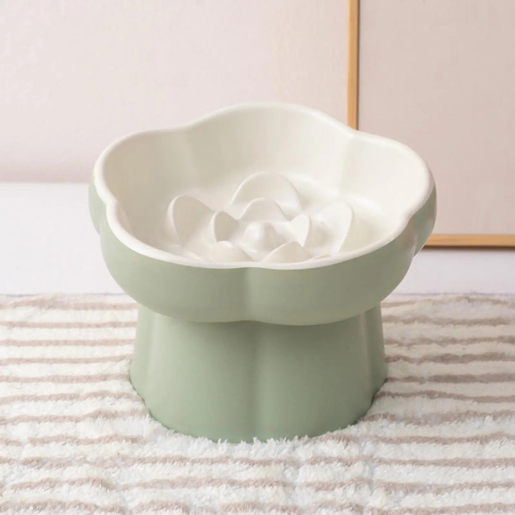 Slow Eating Cat Bowl Elevated Pet Licking Puzzle Bowl Anti-Slip Puppy Slow Feeder for Indoor Home Kitchen Living Room Balcony Qme
