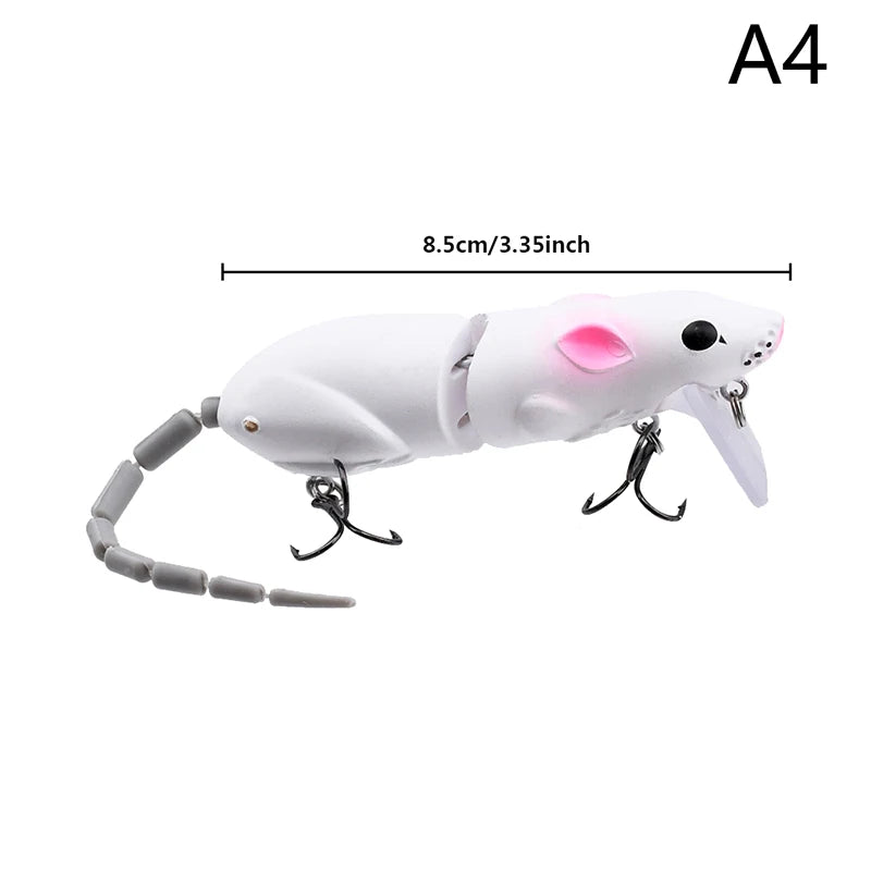 Mouse Lure Artificial Plastic Fishing Swimbait Rat Pike Bass Minnow Qme A4