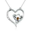 Design Sense Cute Koala Heart Cartoon Pendant Necklace Gift of Fashion Jewelry Girlfriend's Anniversary Leisure Banquet Jewelry Qme Silver Plated 50cm