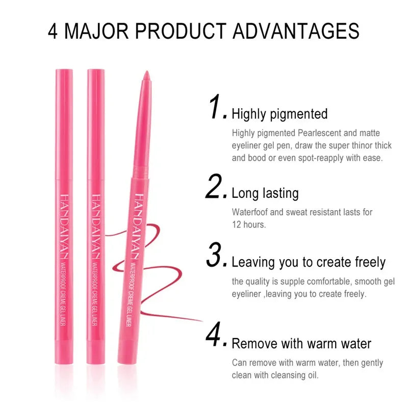 20 Colors Waterproof Matte Eyeliner Gel Long Lasting Professional Sweatproof Non-smudge Multicolor Ultra-fine Eyeliner Pencil Qme