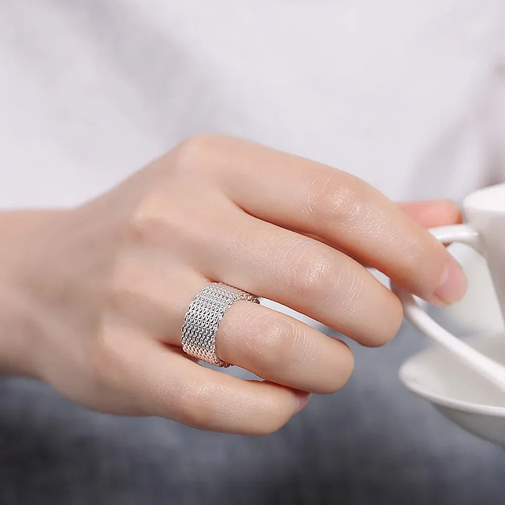 Charms 925 Sterling Silver Cute Rings for Women Men Size 6 7 8 9 10 Fashion Party Wedding Accessories Jewelry Gifts Qme