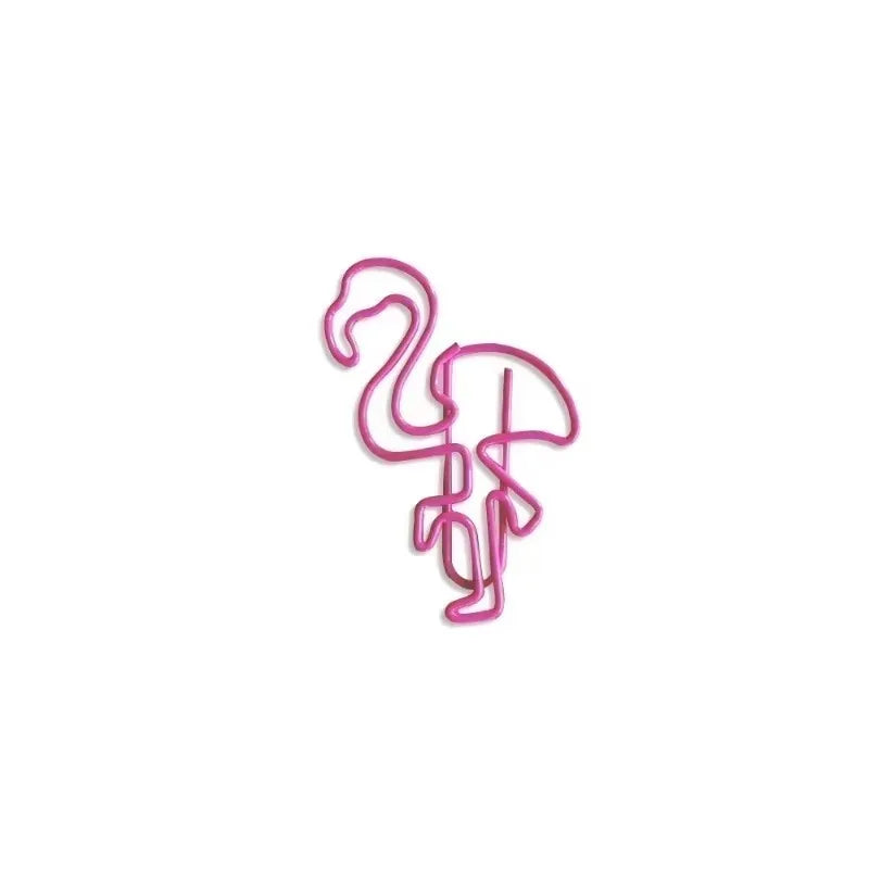 10PCS Cute Pink Flamingo Paper Clips Animal Bookmark Clips Office School Stationery Document Organizer Gift Supplies Qme 10Pcs