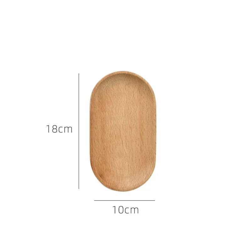 Japanese-style Tableware Solid Wood Dessert Plate Wooden Tray Snack Qme 01 M