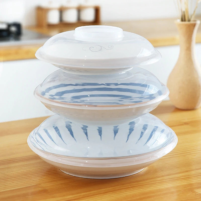 Kitchen Stackable Sealing Disk Cover Universal Plate Bowl Microwave Qme