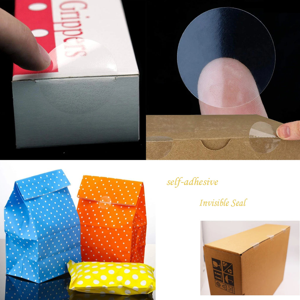 500Pcs Clear Circle Stickers Tape for Sealing, Ideal for Packages, Envelopes, Mailers and Boxes Qme