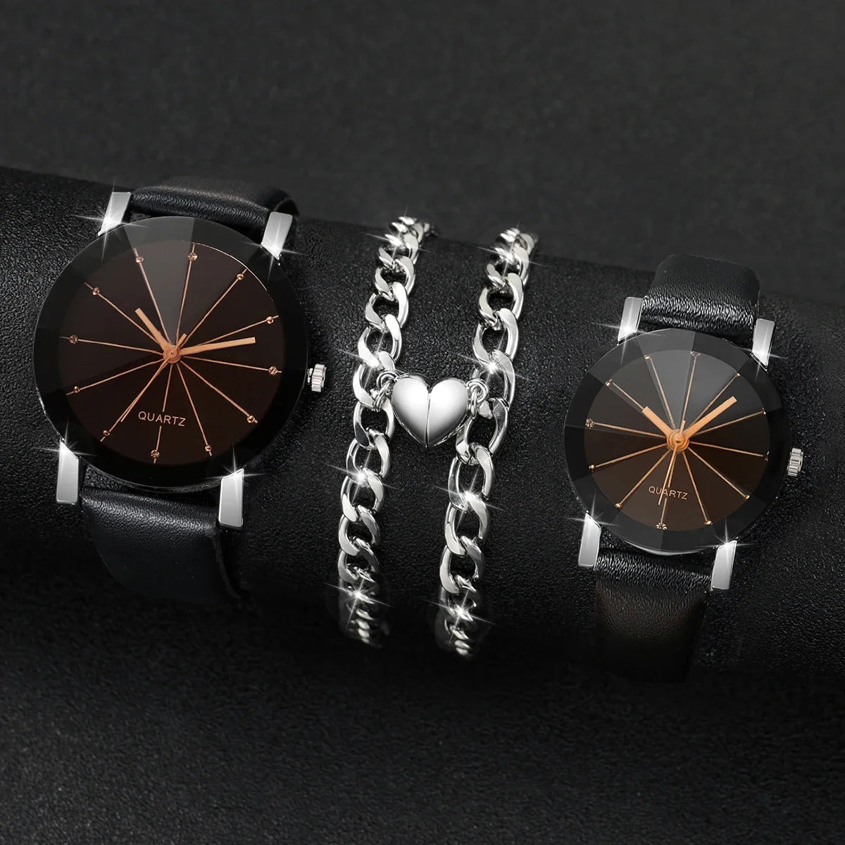 4 P S Casal Rel Gios Moda Strass Homens Mulheres Pulseira De Couro Qme Other
