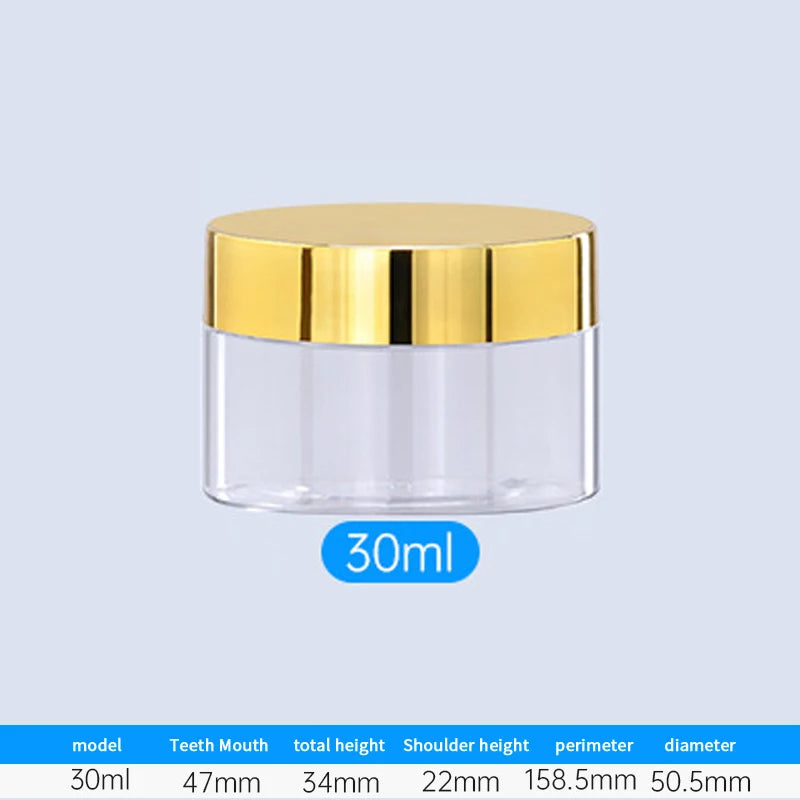 Travel Face Cream Jar Empty Plastic Cosmetic Makeup Bottle Qme 30ml Gold