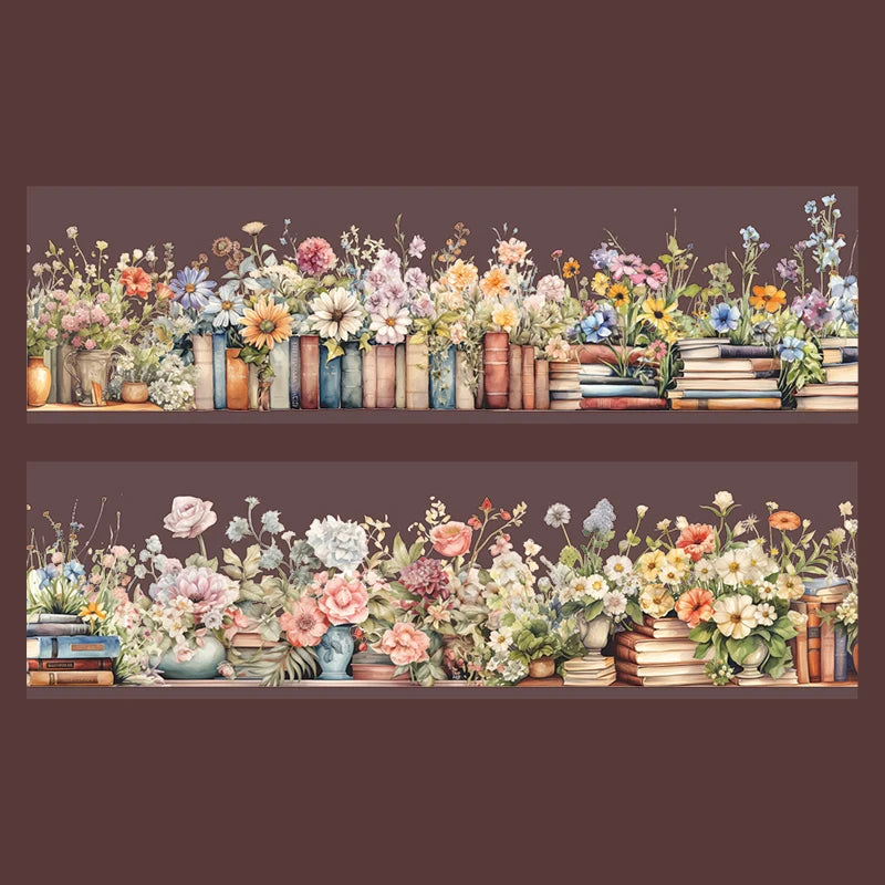 Tape 50mm*2m Book Sea Reading Scenic PET Tape Manual Stationery DIY Handmade & Scrapbook Journaling Decorative Washi Tape Qme 2