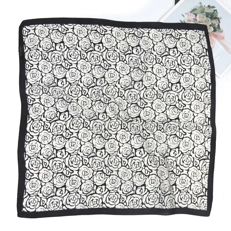 Women Square Scarf Luxury Floral Leopard Print Shawl Hijab Ladies Qme 99011251 70-70cm