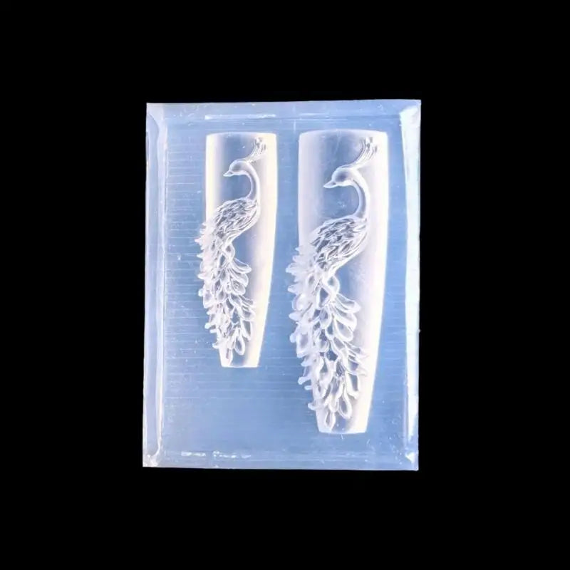 3D DIY Nail Art Decoration Peacock Silicone Mold Transparent Manicure Qme ONESIZE
