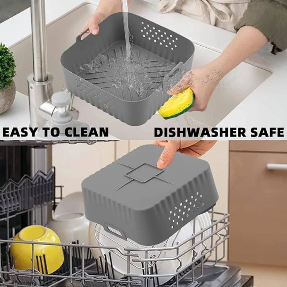 Silicone Air Fryer Liners Non-stick Basket Reusable Ninja AF181 AF180 Qme