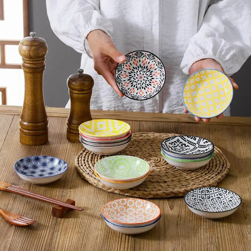 Picnics Ceramic Condiment Dishes Bohemian Plates Sauce Suitable Qme