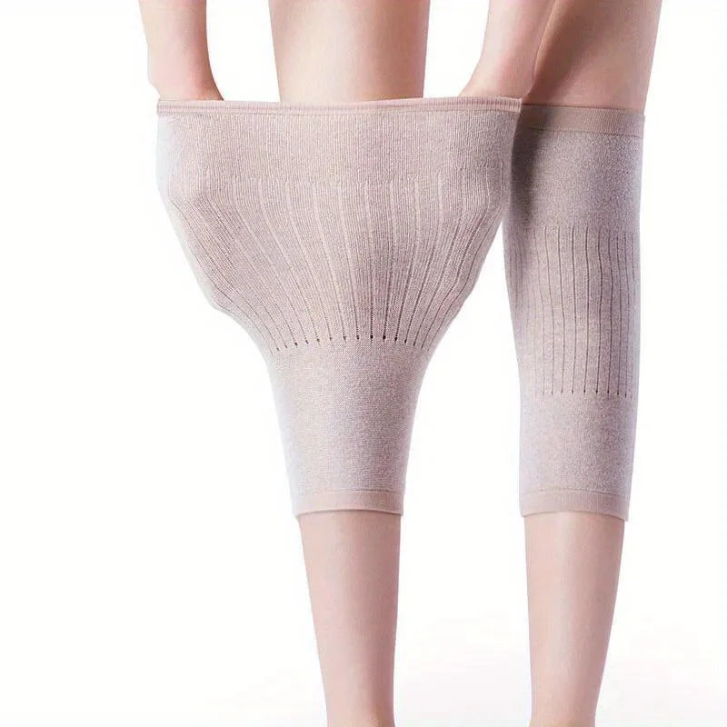 Cashmere Knee Warmers, Elastic Thermal Knee Support Sleeves for Men Women, Winter Leg Warmers for Arthritis & Pain Relief Qme