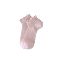 Korean Fashion Candy Ankle Socks Ruffle Mid-calf Women's Breathable Qme Pink One Size