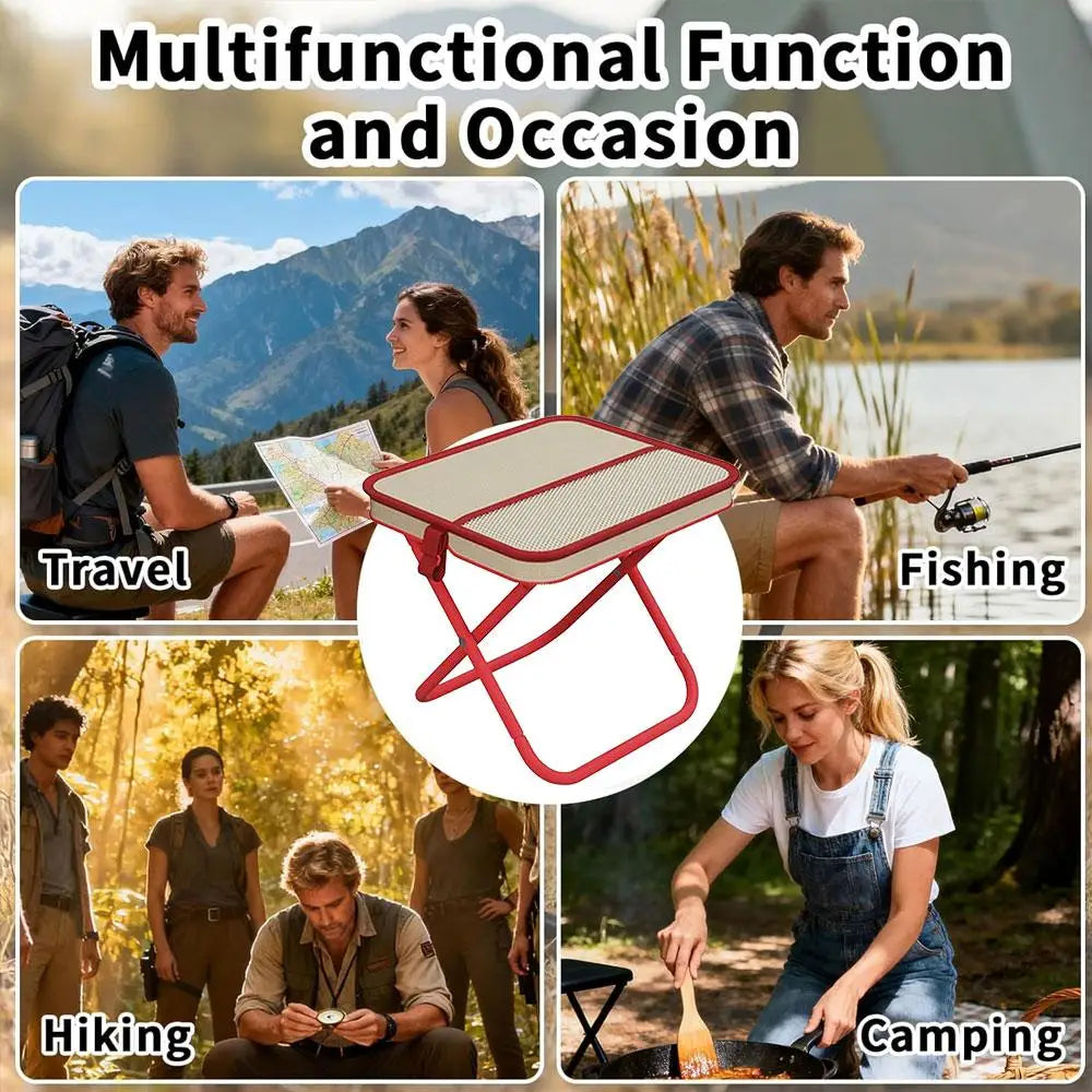 Foldable Backpack Stool Handbag Pocket Travel Fishing Hiking Outdoor Qme