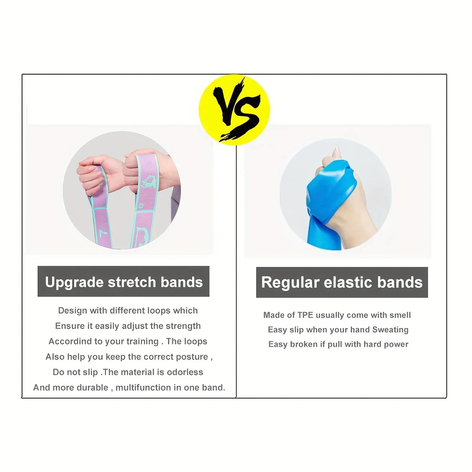Yoga Stretch Strap, Sports Exercise Resistance Bands For Dance, Gymnastics, Workout, Pilates Stretch Belt For Physical Therapy Qme