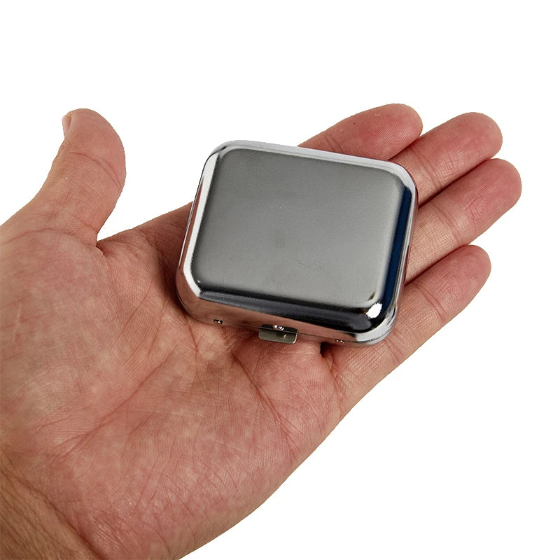 Pocket Ashtrays Lids Portable Ashtray Small Stainless Steel Square Qme