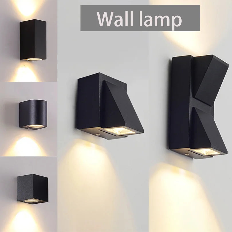 Aluminium Wall Lamp Waterproof Outdoor LED Wall Light IP65 Garden Lighting Lamp for Sconce Balcony Decoration AC110V 220V Qme