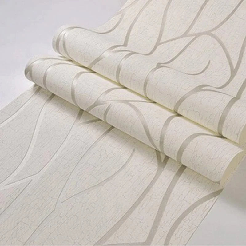 3D Stereoscopic TV Background Wallpaper European Non-woven Fabric Bedroom Living Room Wallpaper Simple Modern Striped Curve Qme