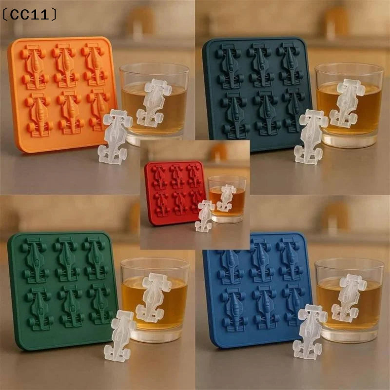 6-Cavity Formula Racing Car Ice Mold Silicone Jelly 3d Race Tumbler Qme
