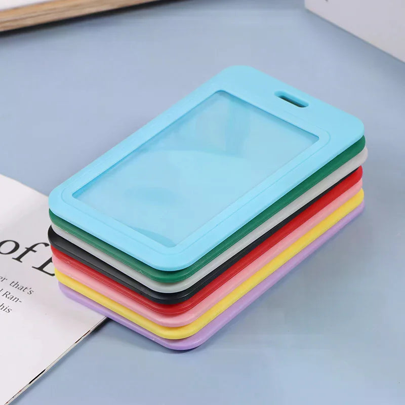 Two-sided Credit Card Cover Hard Plastic Badge Holders Slot Event Qme