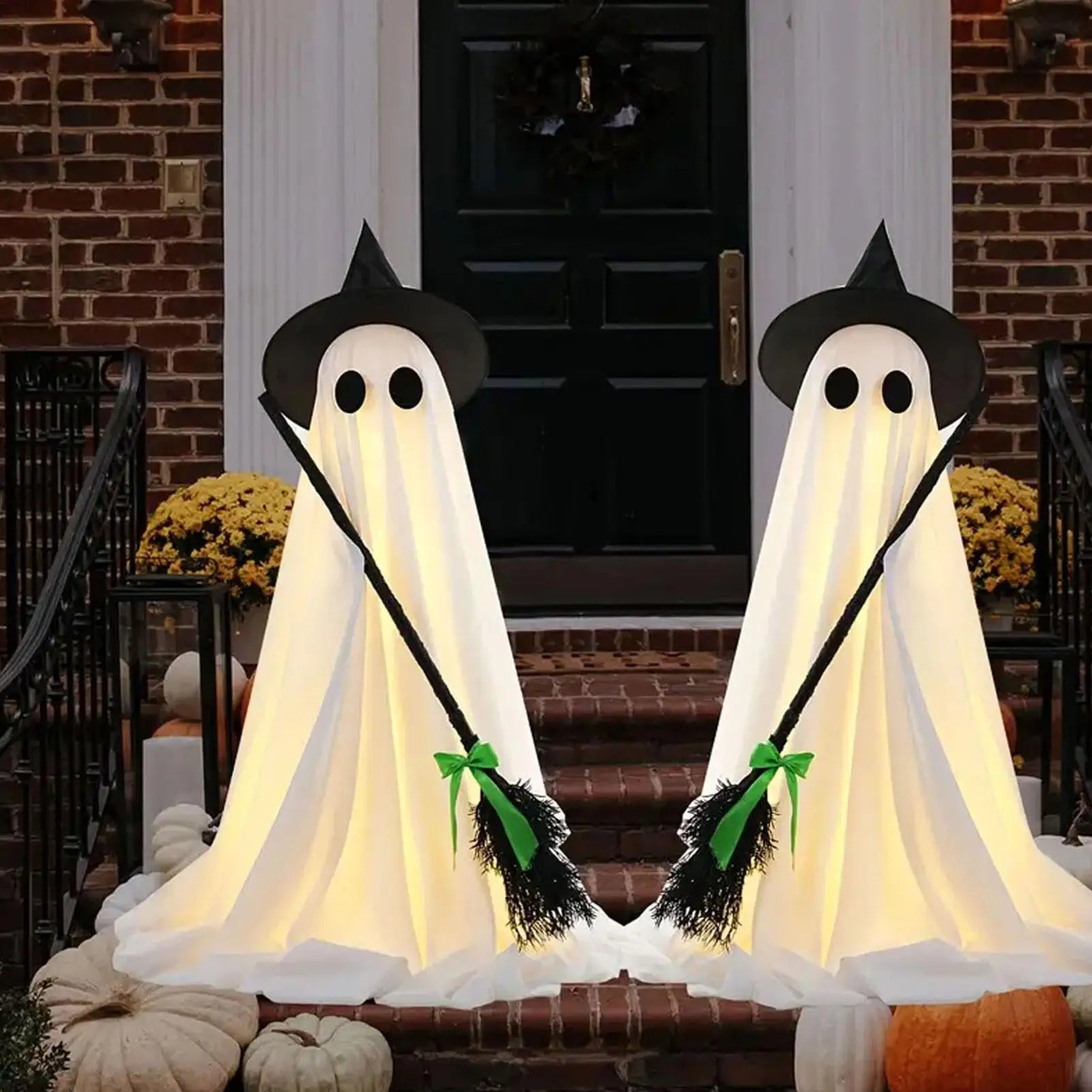 Halloween Standing Light Up Ghost Spooky Decor Lights Glowing Qme