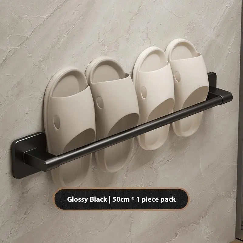 Two Layer Punch-free Towels Holder Bar Bathroom Storage Rack Towel Qme A18