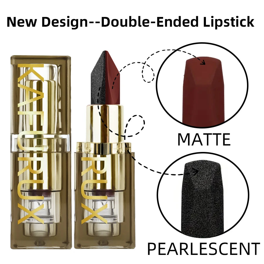 Glitter Waterproof Two-tone Lipstick Matte Non-stick Pearlescent Qme